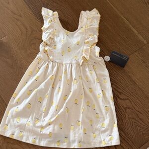 NWT Cream dress with Lemon Print Kids